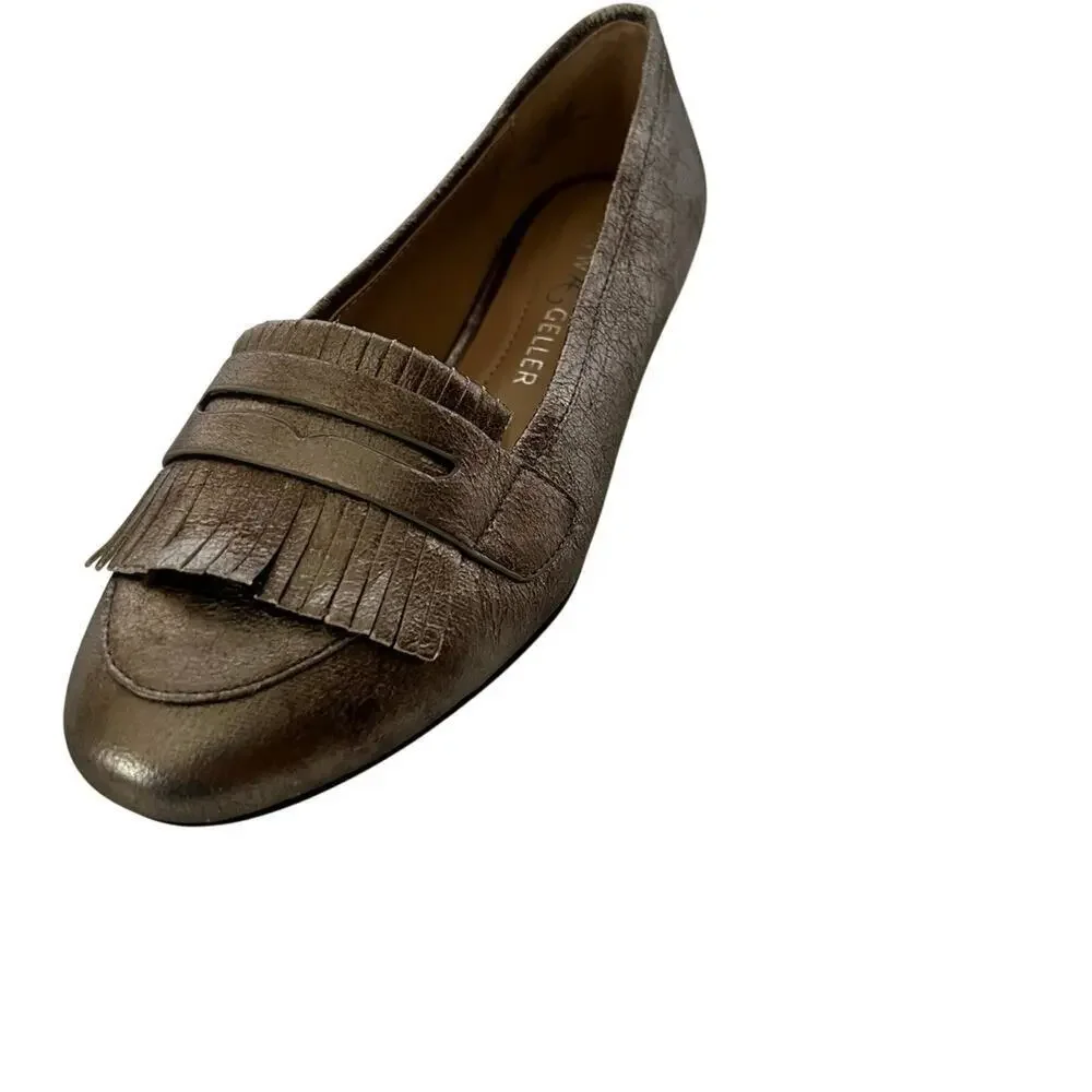 New-ANDREW GELLER Posy women's loafers size 6M, silver